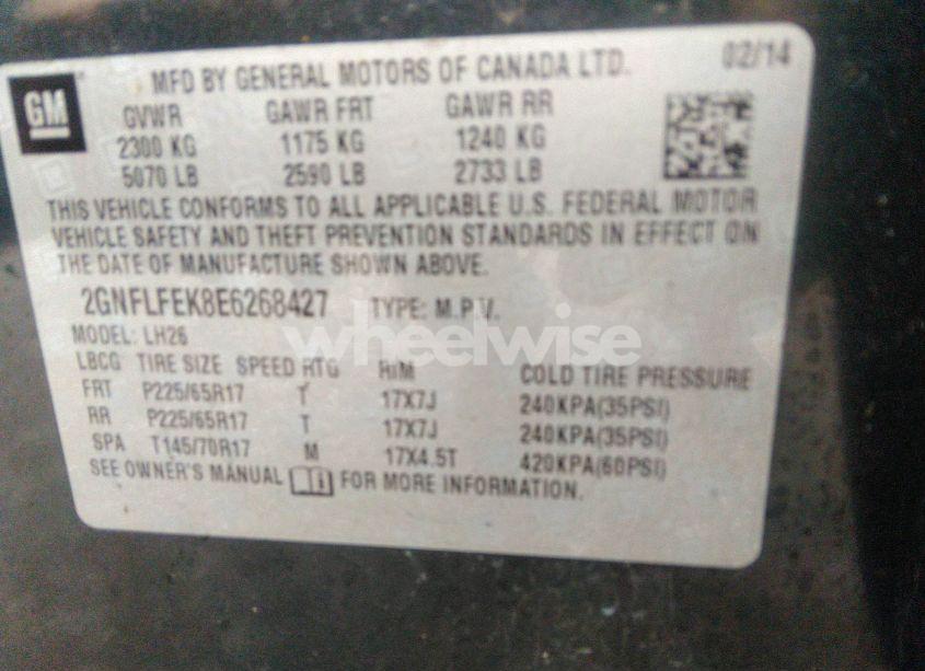 Photo 9 of 2014 Chevrolet Equinox 1LT (VIN 2GNFLFEK8E6268427)