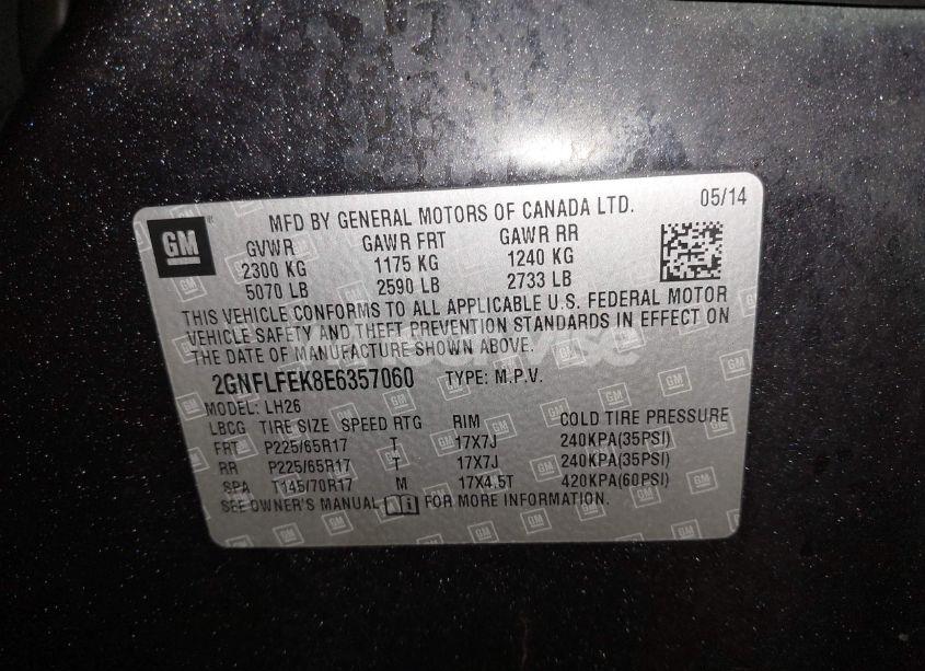 Photo 9 of 2014 Chevrolet Equinox 1LT (VIN 2GNFLFEK8E6357060)