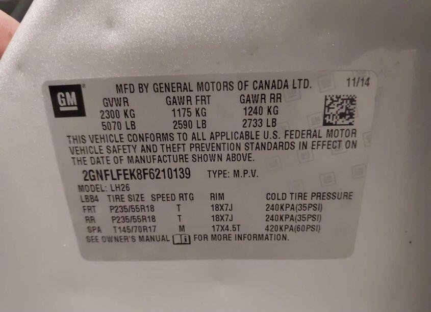 Photo 9 of 2015 Chevrolet Equinox 1LT (VIN 2GNFLFEK8F6210139)