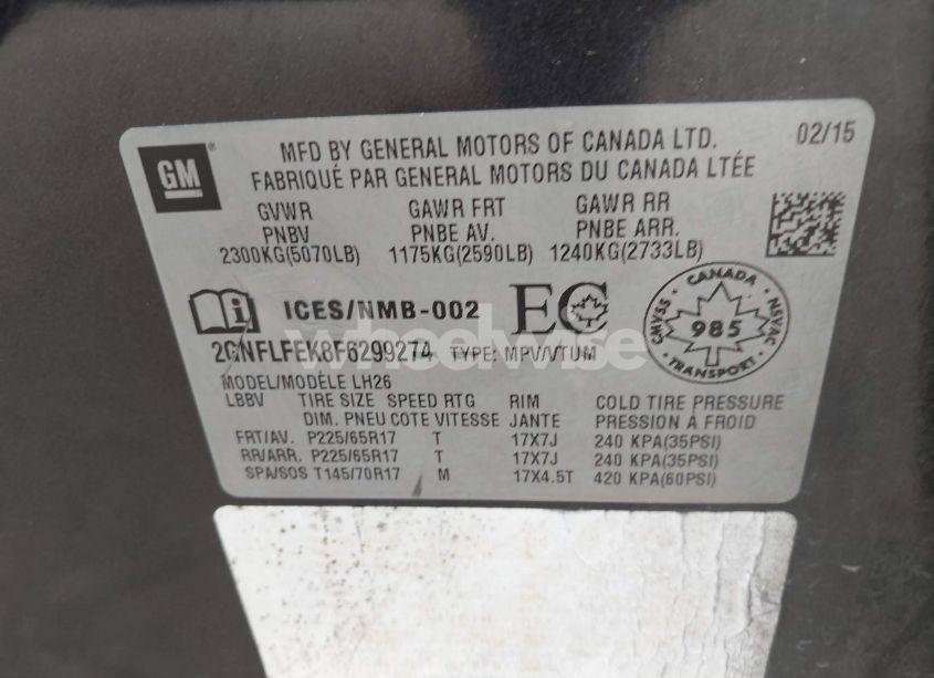 Photo 9 of 2015 Chevrolet Equinox 1LT (VIN 2GNFLFEK8F6299274)