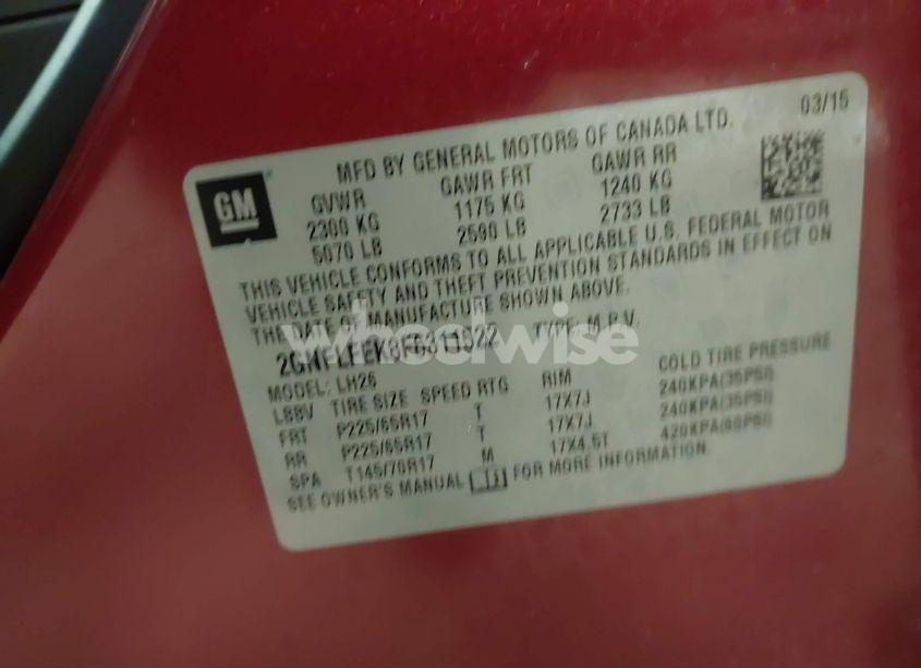 Photo 9 of 2015 Chevrolet Equinox 1LT (VIN 2GNFLFEK8F6311522)