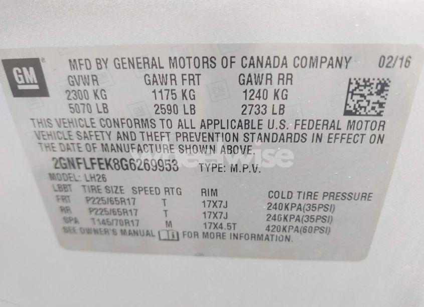 Photo 9 of 2016 Chevrolet Equinox LT (VIN 2GNFLFEK8G6269953)