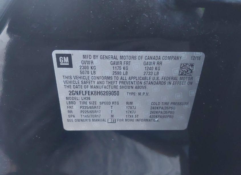 Photo 9 of 2017 Chevrolet Equinox LT (VIN 2GNFLFEK8H6269050)