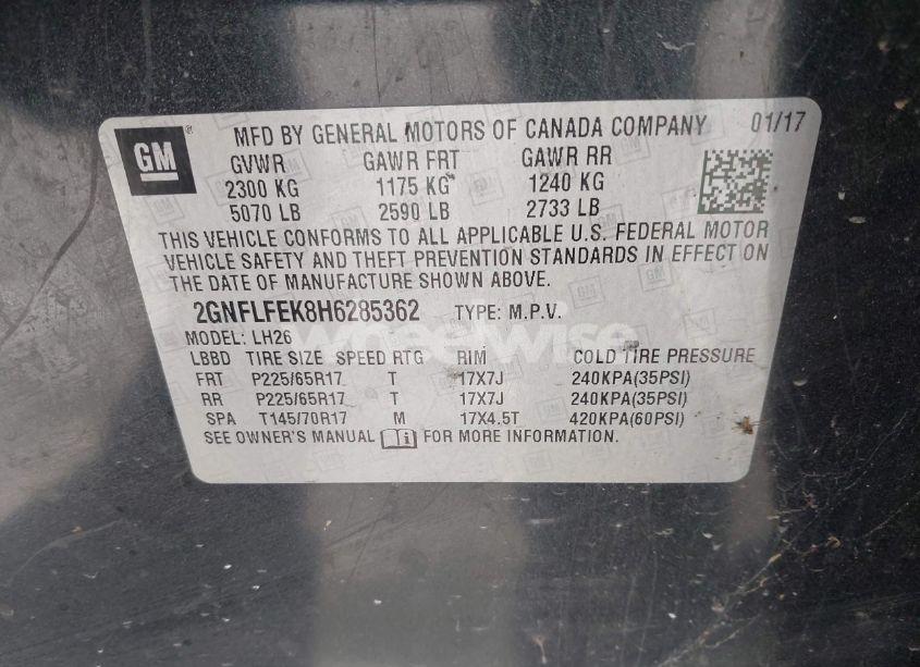 Photo 9 of 2017 Chevrolet Equinox LT (VIN 2GNFLFEK8H6285362)