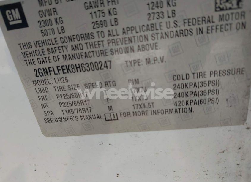 Photo 9 of 2017 Chevrolet Equinox LT (VIN 2GNFLFEK8H6300247)