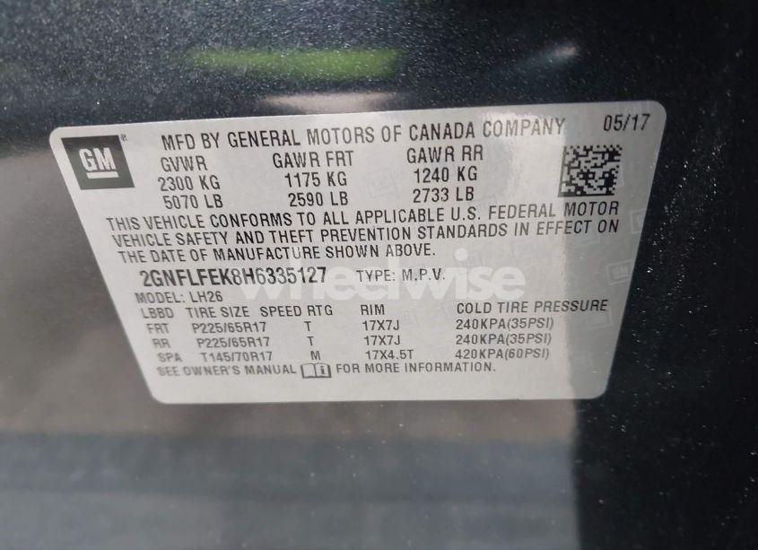 Photo 9 of 2017 Chevrolet Equinox LT (VIN 2GNFLFEK8H6335127)