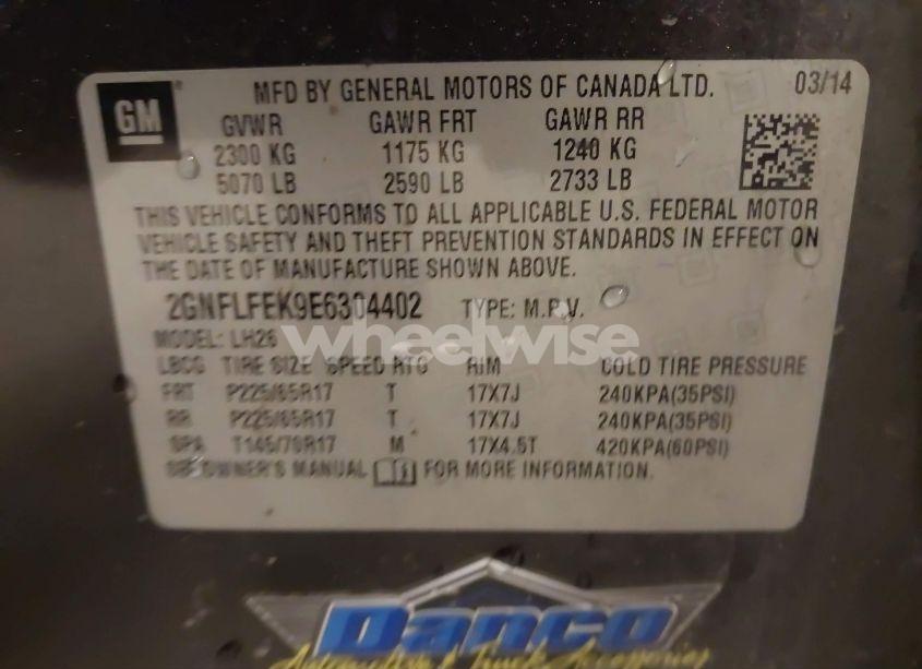 Photo 9 of 2014 Chevrolet Equinox 1LT (VIN 2GNFLFEK9E6304402)