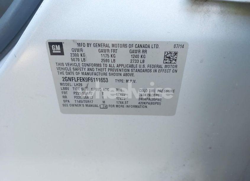 Photo 9 of 2015 Chevrolet Equinox 1LT (VIN 2GNFLFEK9F6111653)