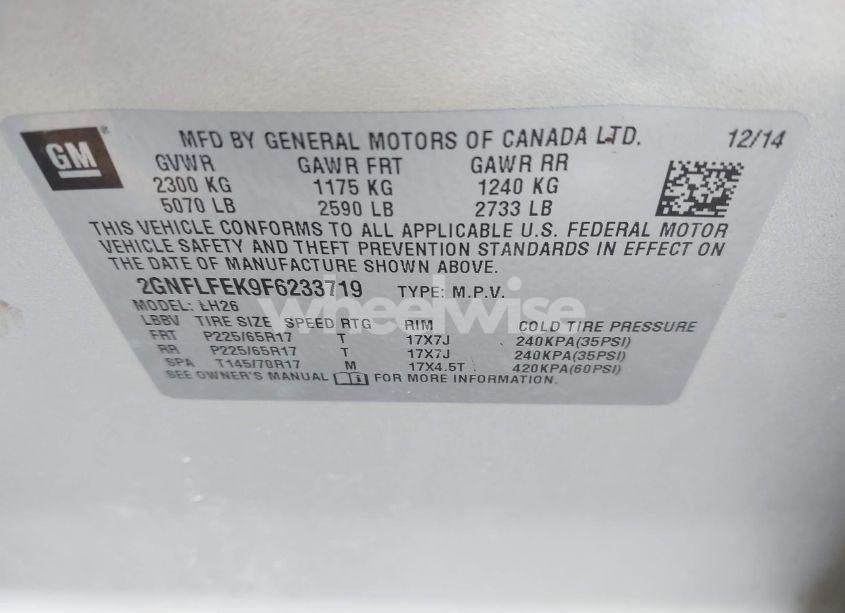 Photo 9 of 2015 Chevrolet Equinox 1LT (VIN 2GNFLFEK9F6233719)