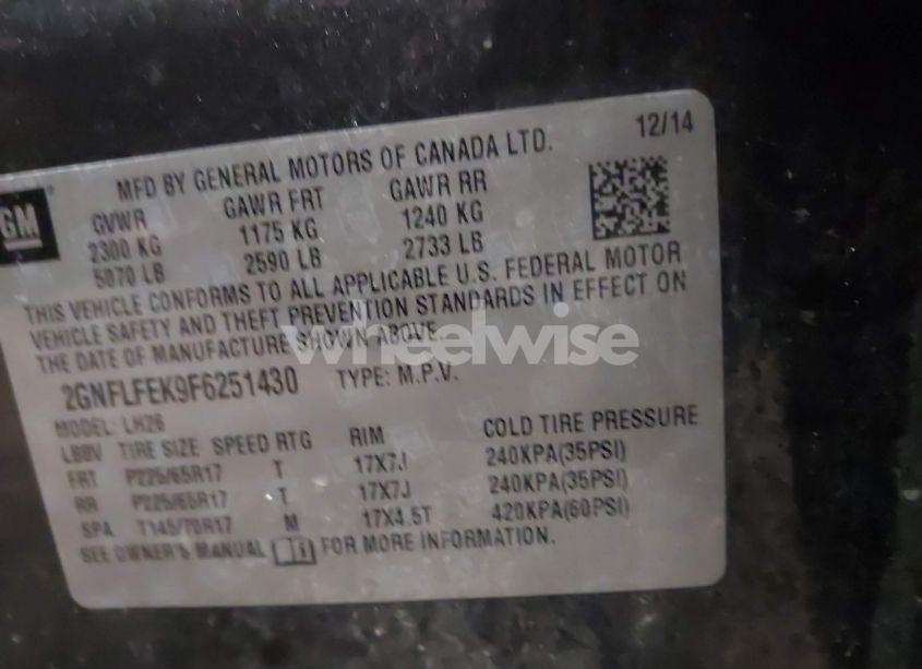 Photo 9 of 2015 Chevrolet Equinox 1LT (VIN 2GNFLFEK9F6251430)