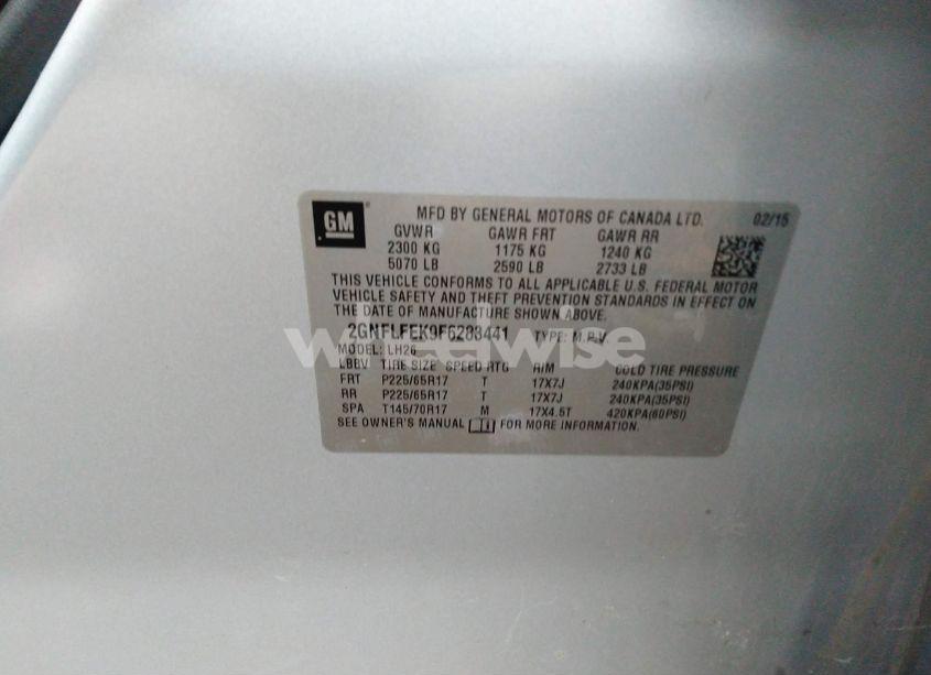 Photo 9 of 2015 Chevrolet Equinox 1LT (VIN 2GNFLFEK9F6283441)