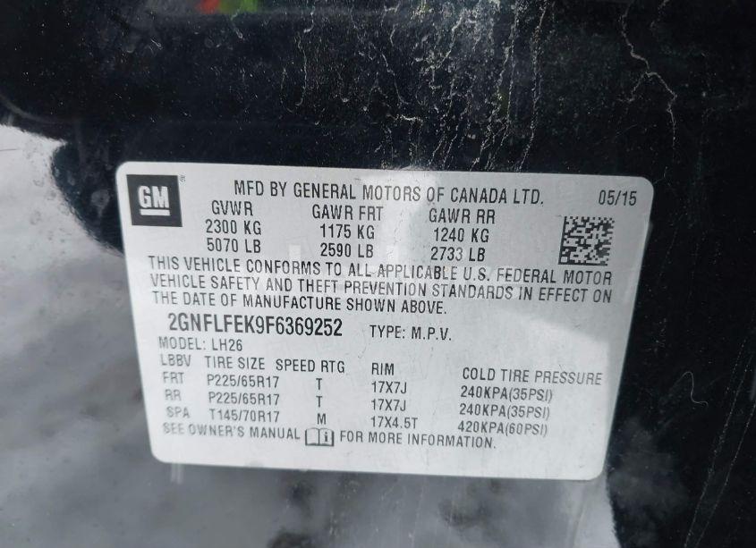 Photo 9 of 2015 Chevrolet Equinox 1LT (VIN 2GNFLFEK9F6369252)