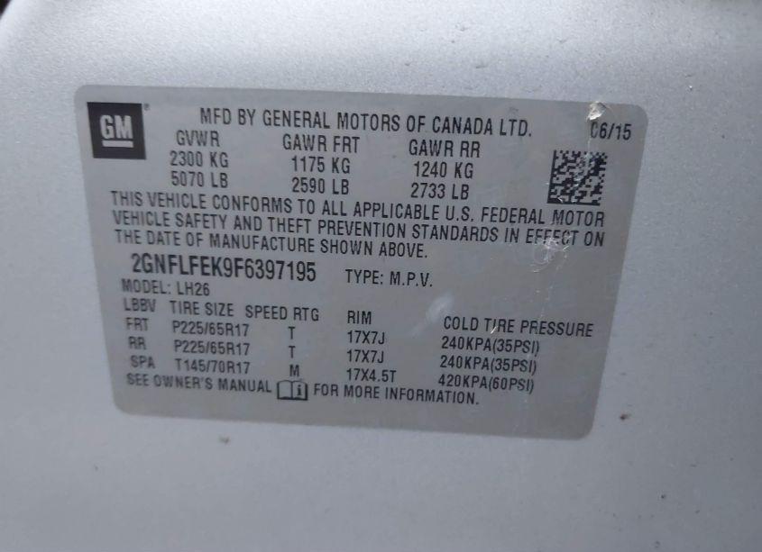 Photo 9 of 2015 Chevrolet Equinox 1LT (VIN 2GNFLFEK9F6397195)