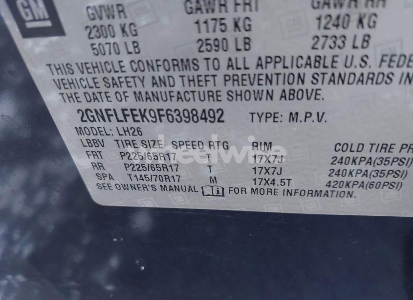 Photo 9 of 2015 Chevrolet Equinox 1LT (VIN 2GNFLFEK9F6398492)