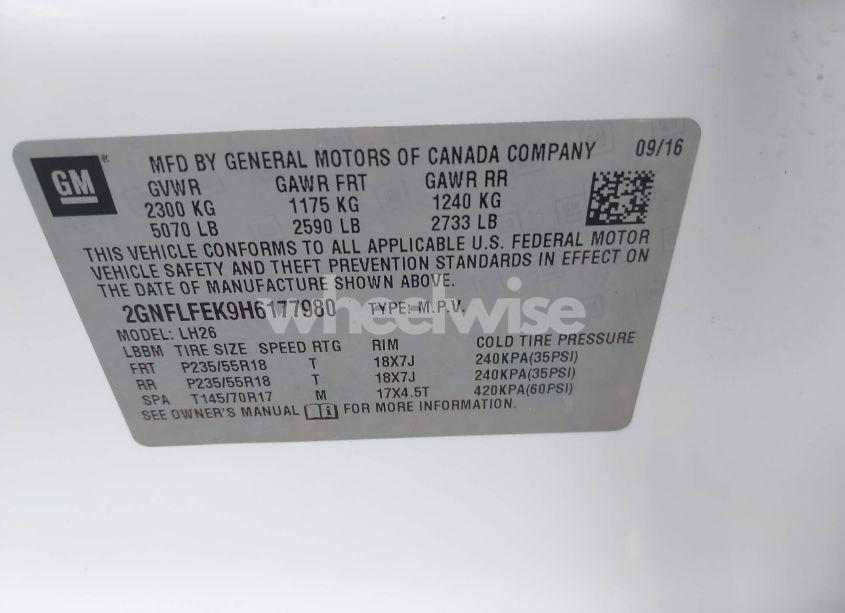 Photo 9 of 2017 Chevrolet Equinox LT (VIN 2GNFLFEK9H6177980)