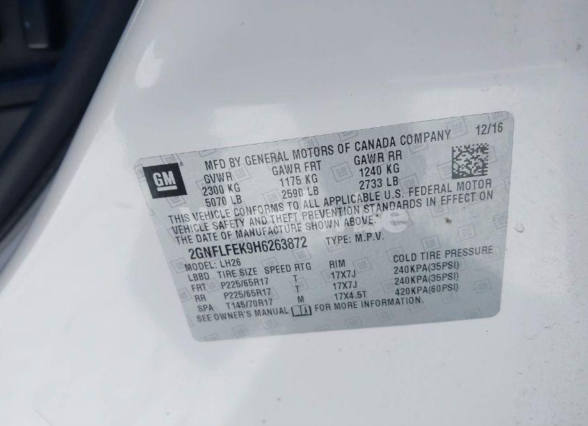 Photo 9 of 2017 Chevrolet Equinox LT (VIN 2GNFLFEK9H6263872)