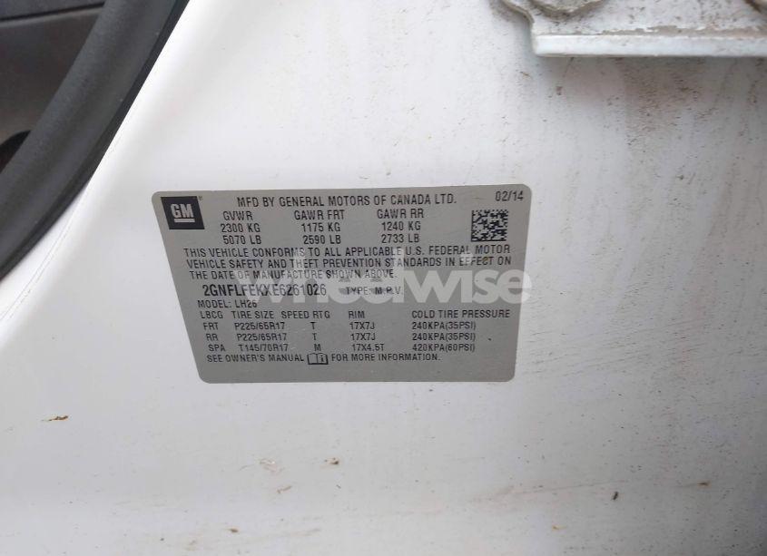 Photo 9 of 2014 Chevrolet Equinox 1LT (VIN 2GNFLFEKXE6261026)