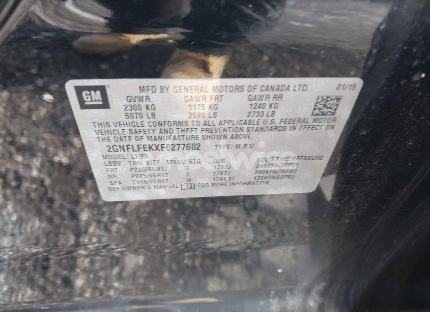 Photo 9 of 2015 Chevrolet Equinox 1LT (VIN 2GNFLFEKXF6277602)