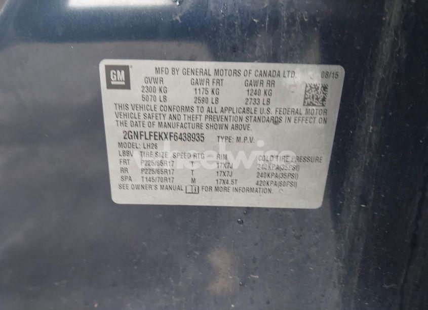 Photo 9 of 2015 Chevrolet Equinox 1LT (VIN 2GNFLFEKXF6438935)