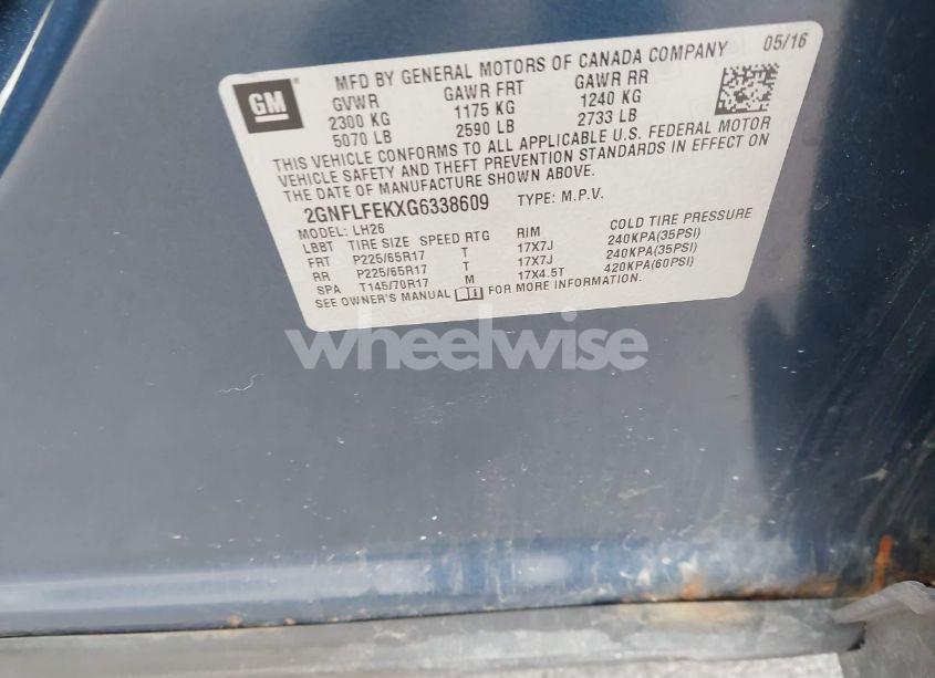 Photo 9 of 2016 Chevrolet Equinox LT (VIN 2GNFLFEKXG6338609)