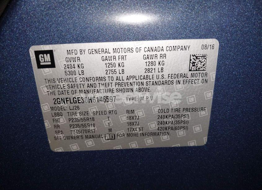 Photo 9 of 2017 Chevrolet Equinox PREMIER (VIN 2GNFLGE30H6146597)