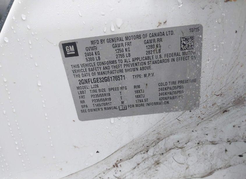 Photo 9 of 2016 Chevrolet Equinox LTZ (VIN 2GNFLGE32G6176571)