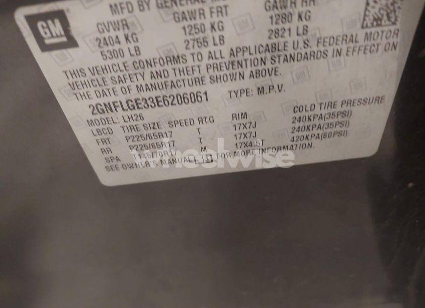 Photo 9 of 2014 Chevrolet Equinox 2LT (VIN 2GNFLGE33E6206061)