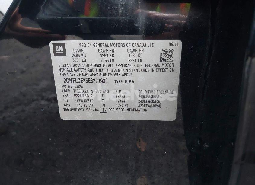 Photo 9 of 2014 Chevrolet Equinox 2LT (VIN 2GNFLGE35E6377930)