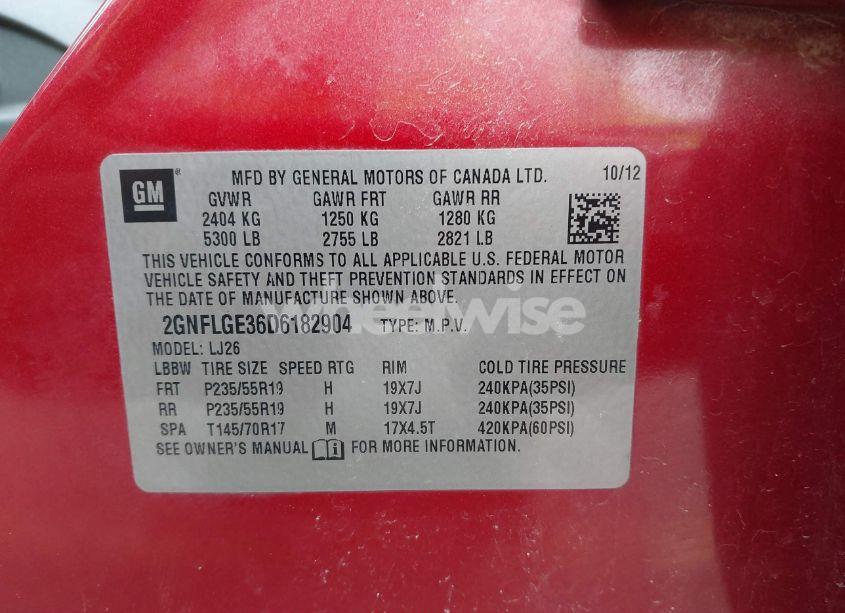 Photo 9 of 2013 Chevrolet Equinox LTZ (VIN 2GNFLGE36D6182904)