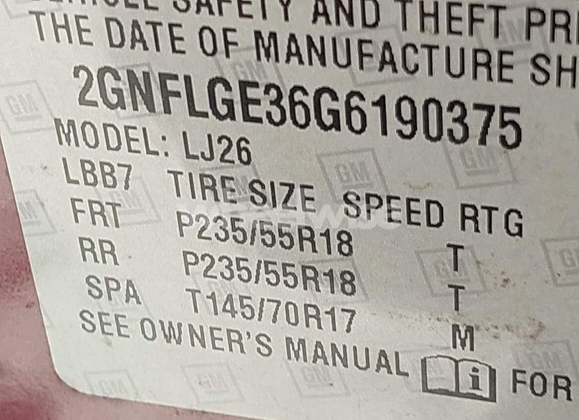 Photo 9 of 2016 Chevrolet Equinox LTZ (VIN 2GNFLGE36G6190375)