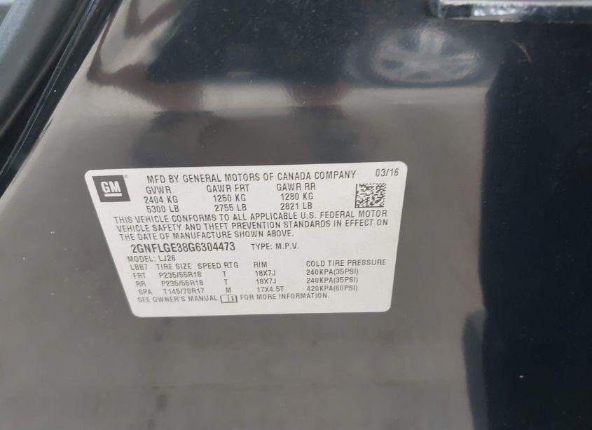 Photo 9 of 2016 Chevrolet Equinox LTZ (VIN 2GNFLGE38G6304473)