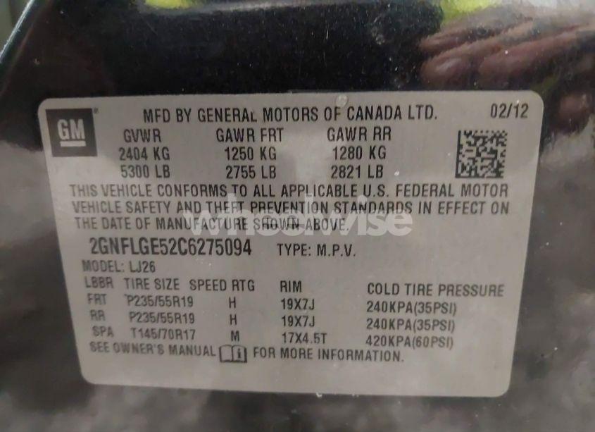 Photo 9 of 2012 Chevrolet Equinox LTZ (VIN 2GNFLGE52C6275094)