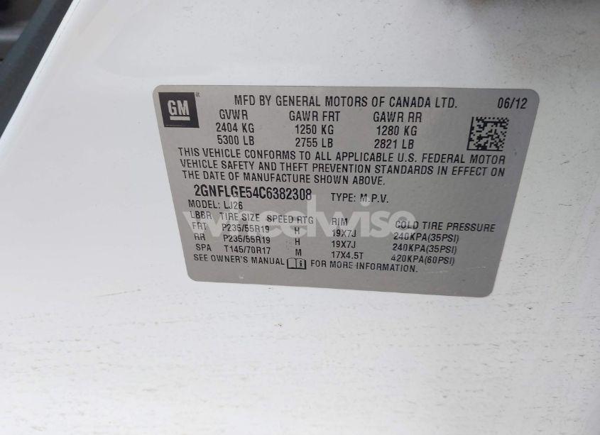 Photo 9 of 2012 Chevrolet Equinox LTZ (VIN 2GNFLGE54C6382308)