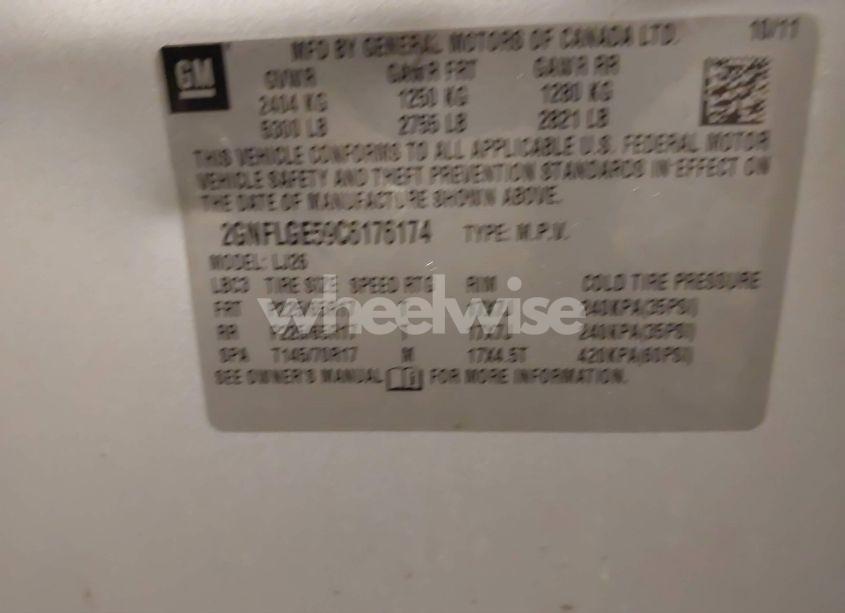 Photo 9 of 2012 Chevrolet Equinox LTZ (VIN 2GNFLGE59C6176174)