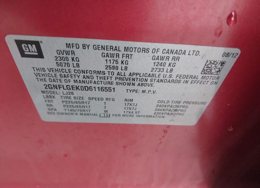 Photo 9 of 2013 Chevrolet Equinox LTZ (VIN 2GNFLGEK0D6116551)