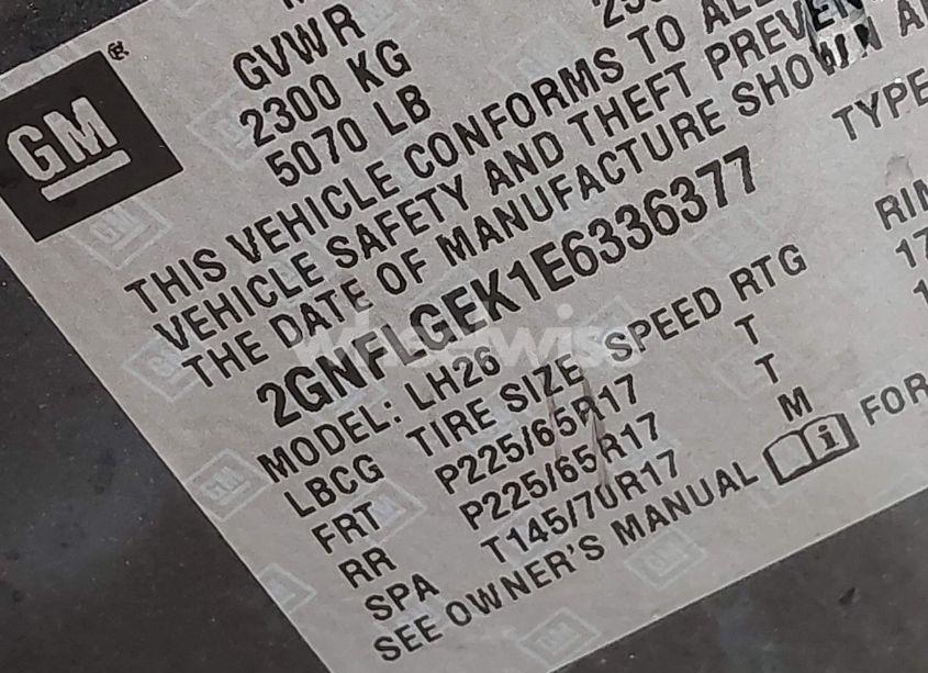 Photo 9 of 2014 Chevrolet Equinox 2LT (VIN 2GNFLGEK1E6336377)