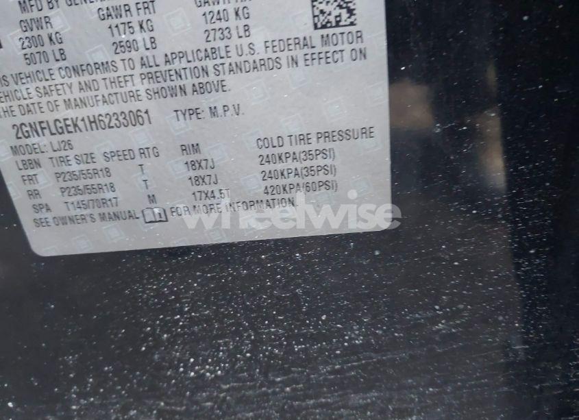 Photo 9 of 2017 Chevrolet Equinox PREMIER (VIN 2GNFLGEK1H6233061)