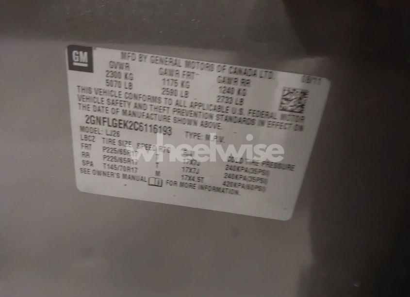 Photo 9 of 2012 Chevrolet Equinox LTZ (VIN 2GNFLGEK2C6116193)