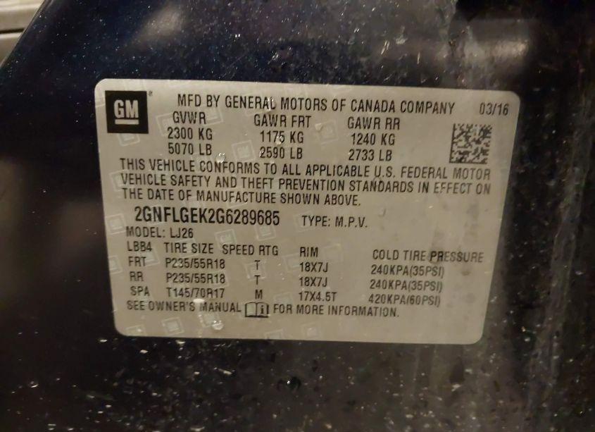 Photo 9 of 2016 Chevrolet Equinox LTZ (VIN 2GNFLGEK2G6289685)