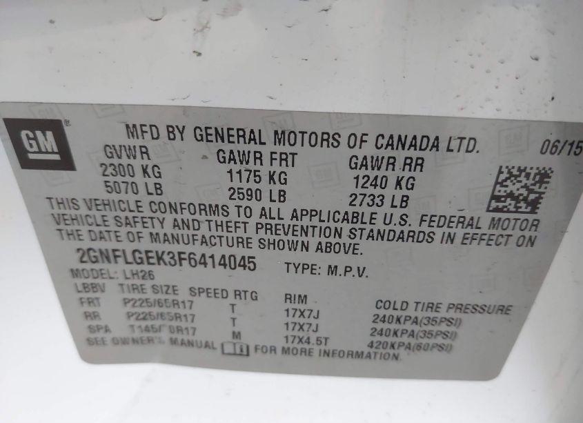 Photo 9 of 2015 Chevrolet Equinox 2LT (VIN 2GNFLGEK3F6414045)