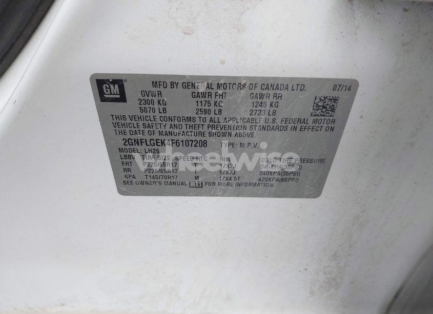 Photo 9 of 2015 Chevrolet Equinox 2LT (VIN 2GNFLGEK4F6107208)