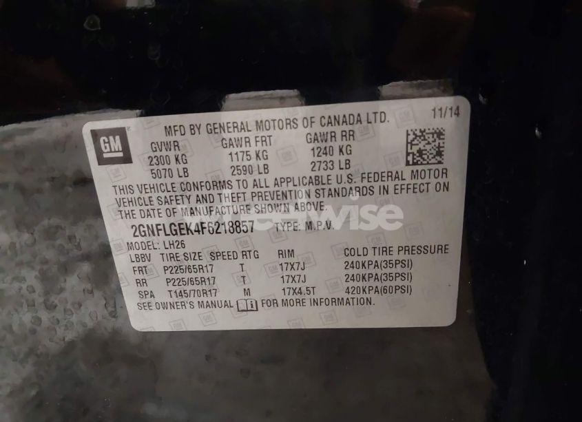 Photo 9 of 2015 Chevrolet Equinox 2LT (VIN 2GNFLGEK4F6218857)