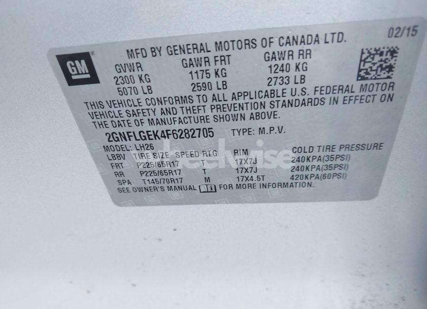 Photo 9 of 2015 Chevrolet Equinox 2LT (VIN 2GNFLGEK4F6282705)