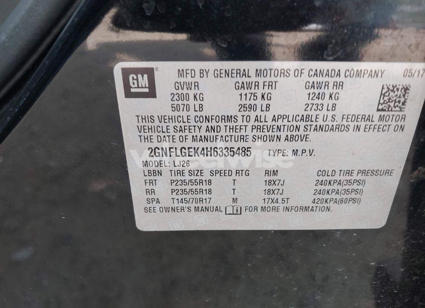 Photo 9 of 2017 Chevrolet Equinox PREMIER (VIN 2GNFLGEK4H6335485)