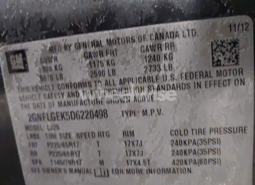 Photo 9 of 2013 Chevrolet Equinox LTZ (VIN 2GNFLGEK5D6220498)