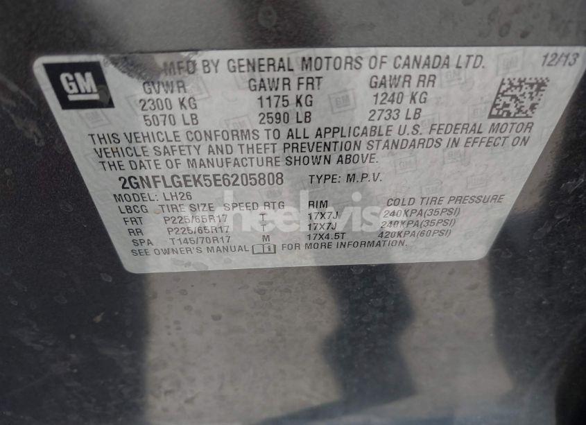 Photo 9 of 2014 Chevrolet Equinox 2LT (VIN 2GNFLGEK5E6205808)