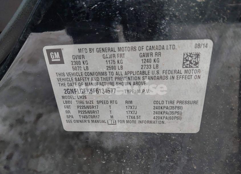 Photo 9 of 2015 Chevrolet Equinox 2LT (VIN 2GNFLGEK5F6134577)