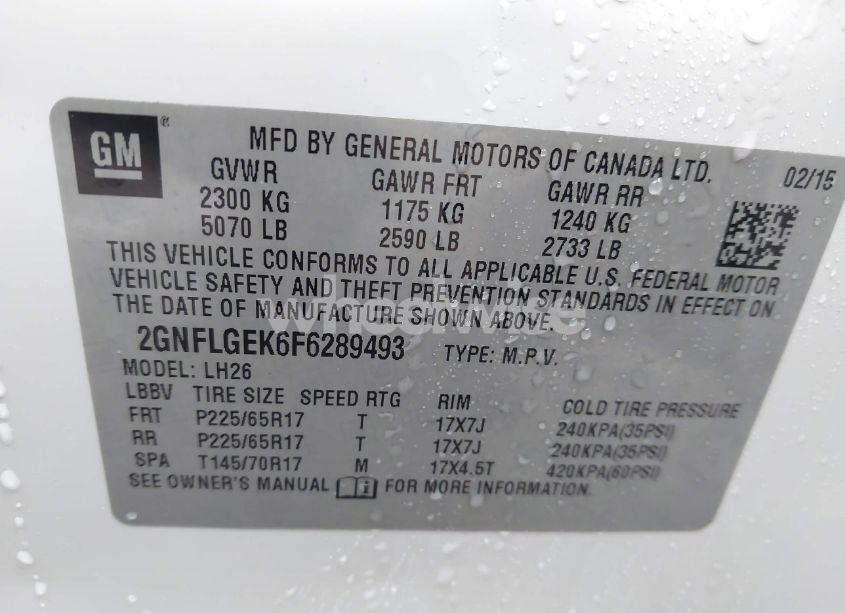 Photo 9 of 2015 Chevrolet Equinox 2LT (VIN 2GNFLGEK6F6289493)