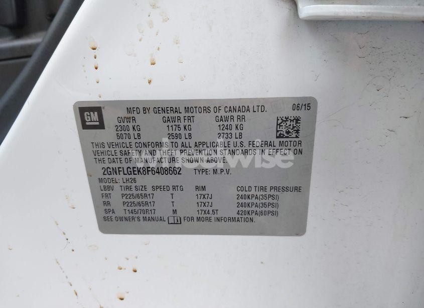 Photo 9 of 2015 Chevrolet Equinox 2LT (VIN 2GNFLGEK8F6408662)