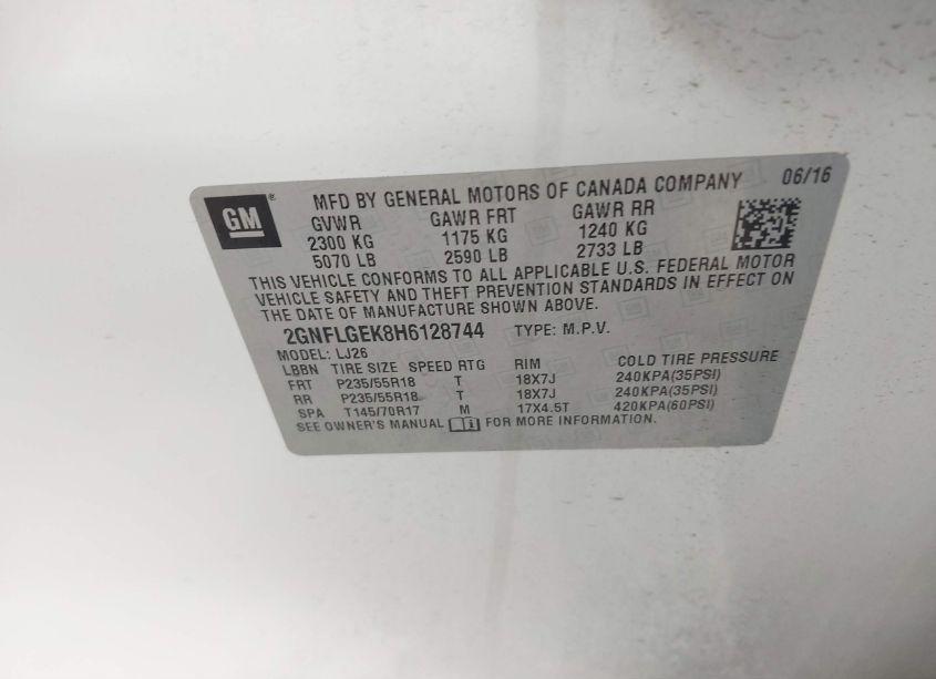 Photo 9 of 2017 Chevrolet Equinox PREMIER (VIN 2GNFLGEK8H6128744)